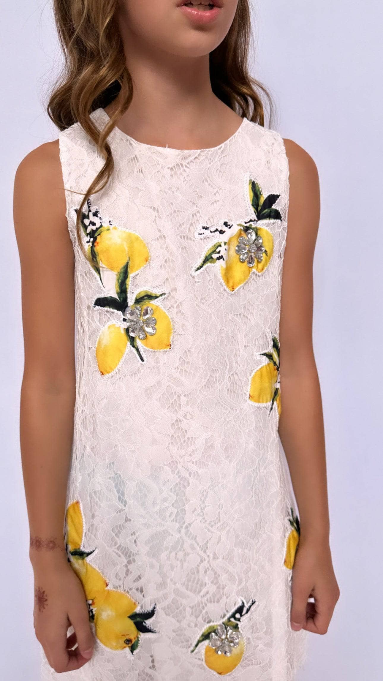 Crystal Lemon Lace Dress