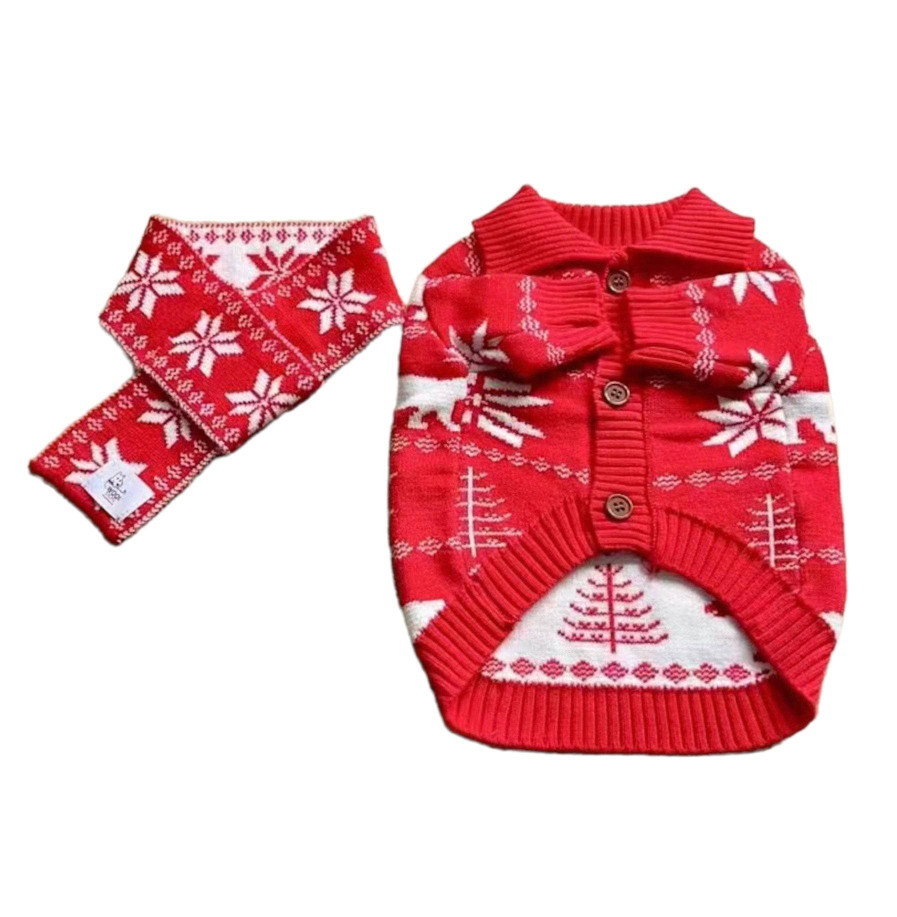 Doggie Holiday Sweater and Scarf