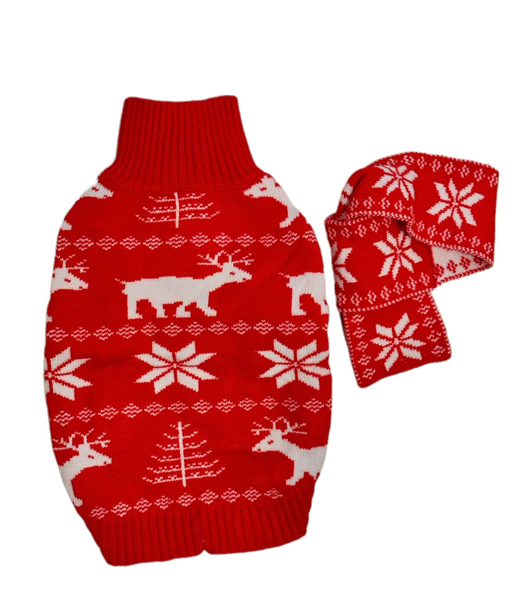 Doggie Holiday Sweater and Scarf