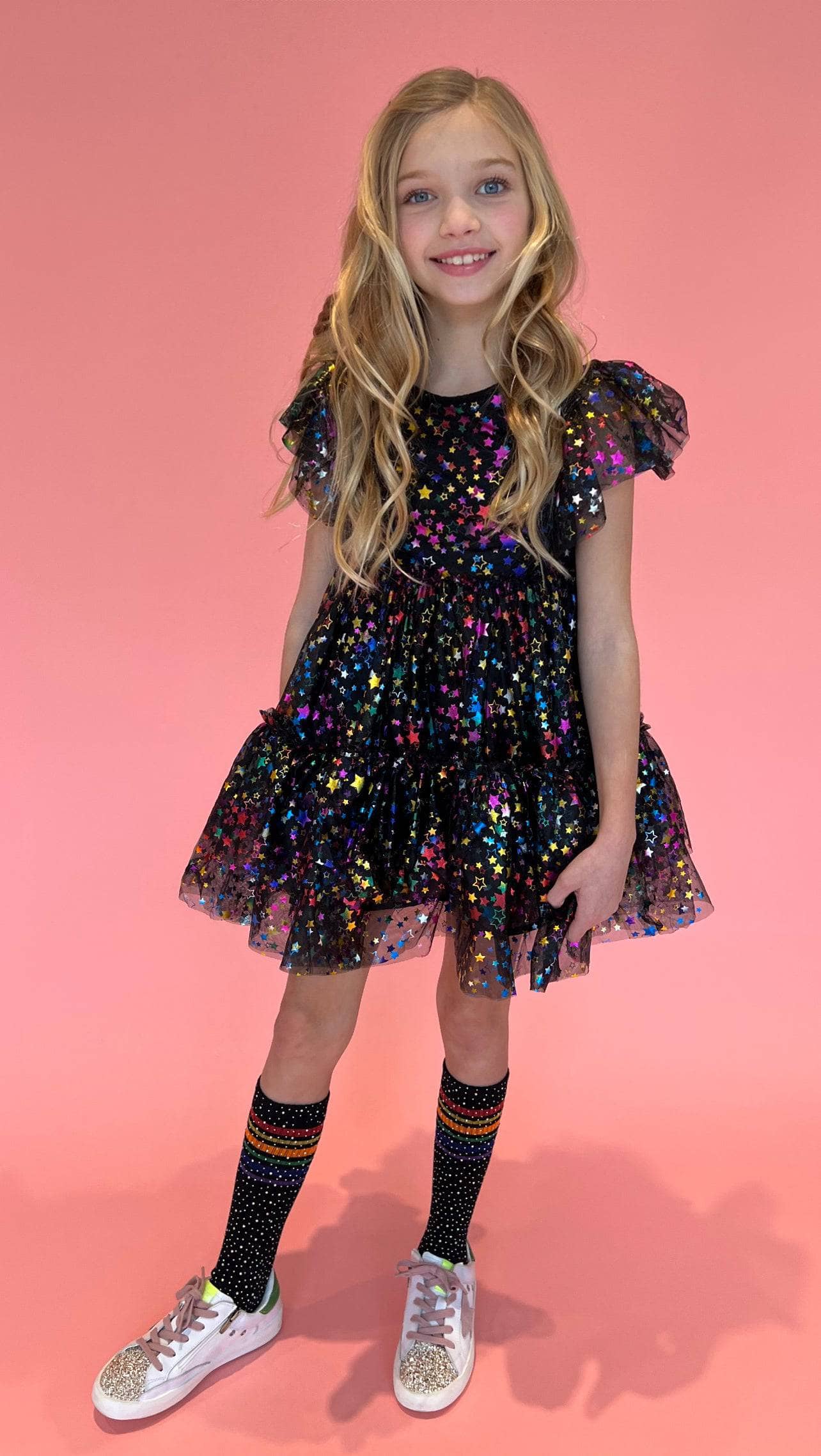 Shining Rainbow Star Tulle Dress