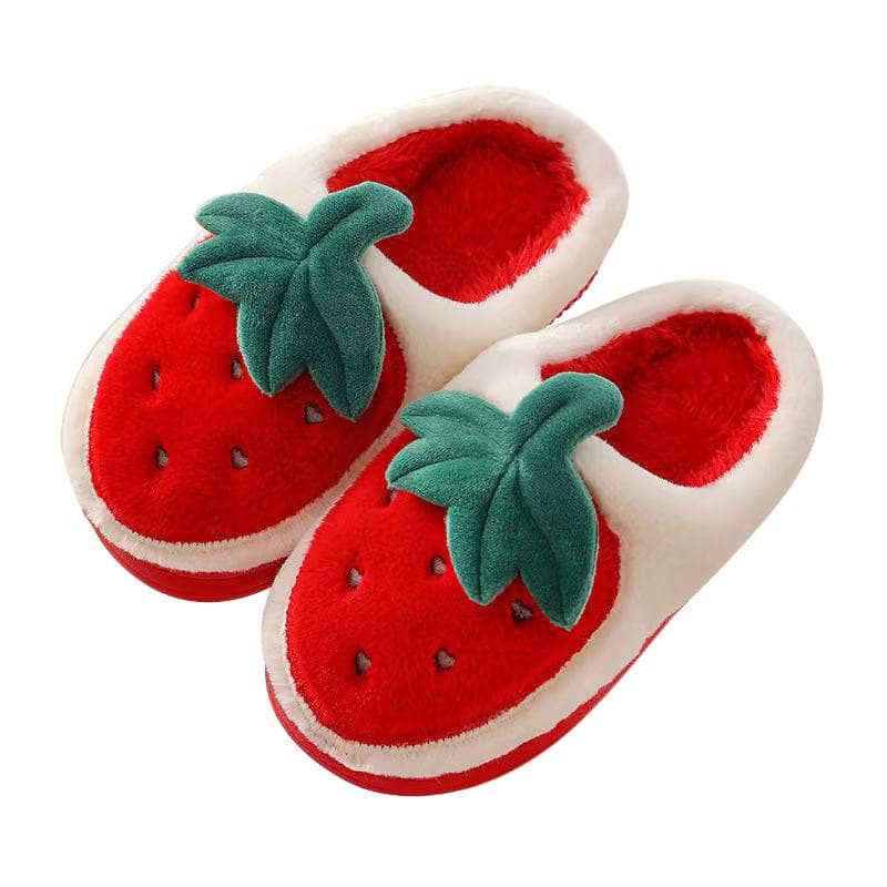 Fuzzy Strawberry Slipper