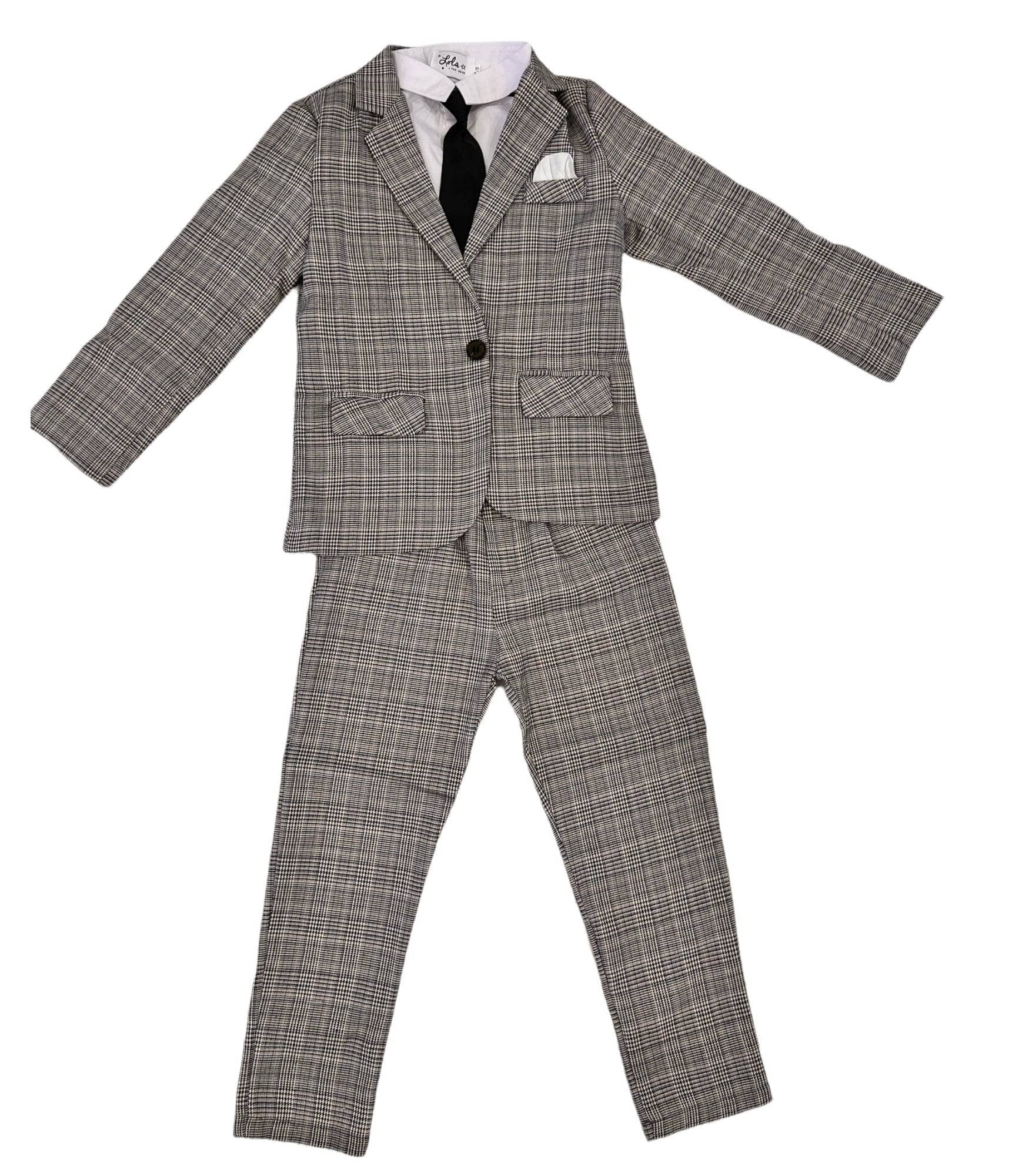 Gray Plaid Piece Suit