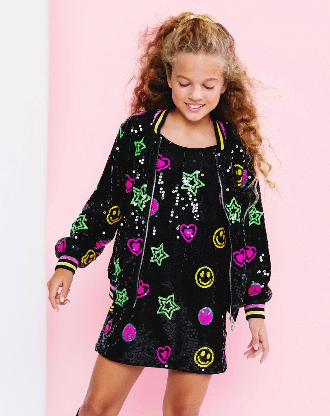 Peace and Love Sequin Bomber