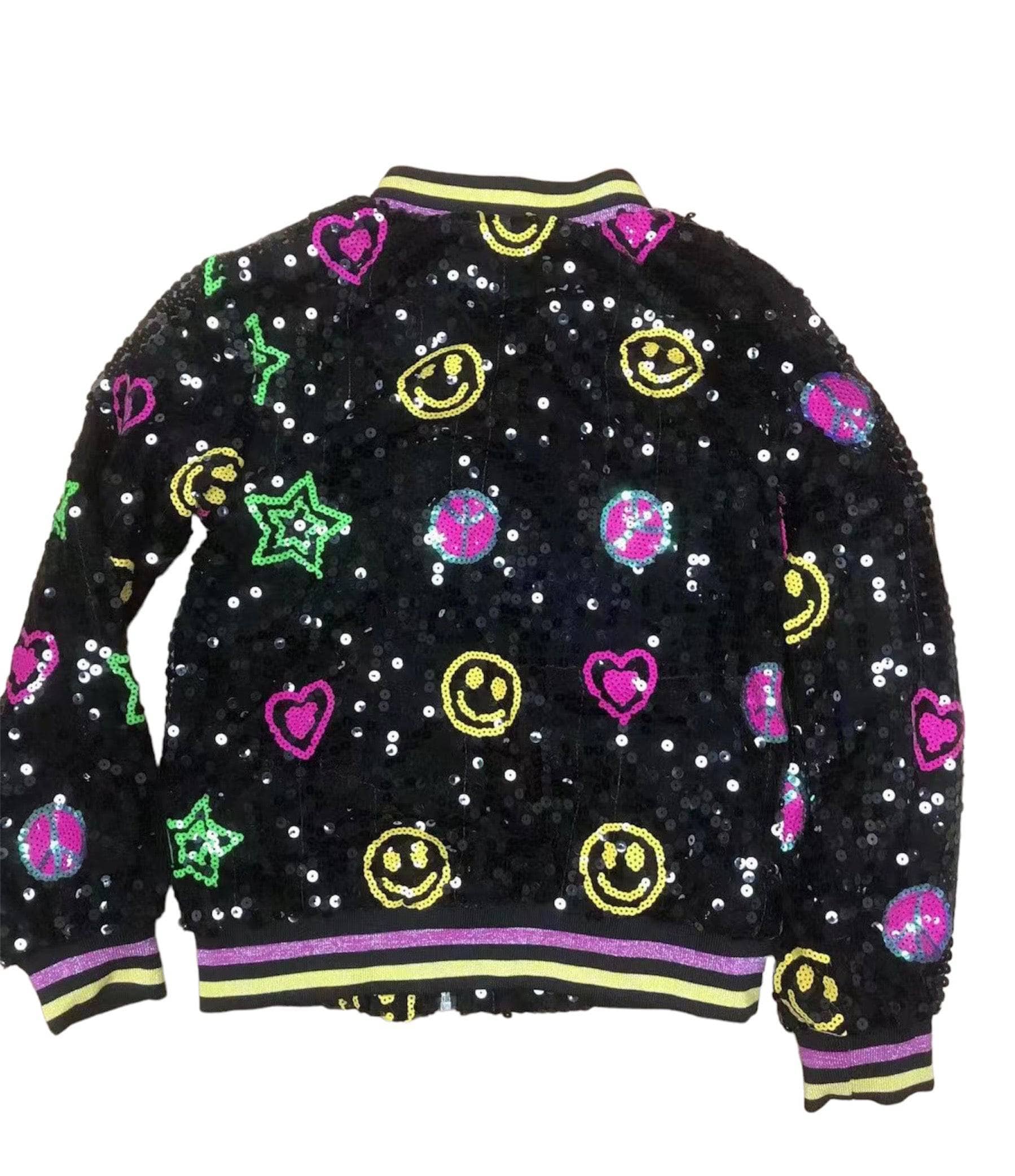 Peace and Love Sequin Bomber