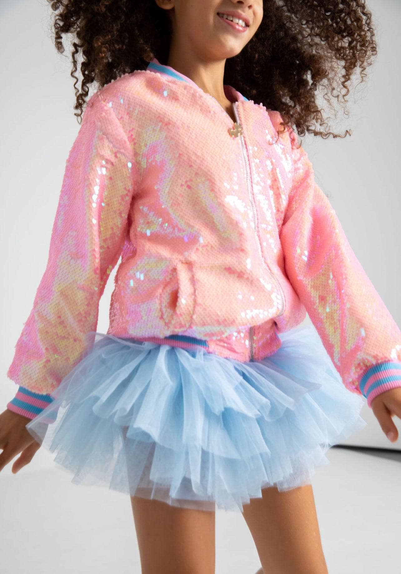 Pretty in Pink Unicorn Sequin Bomber