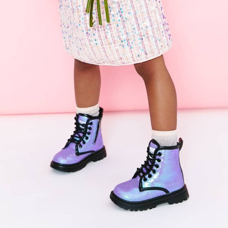 Lavender Sequin Boots