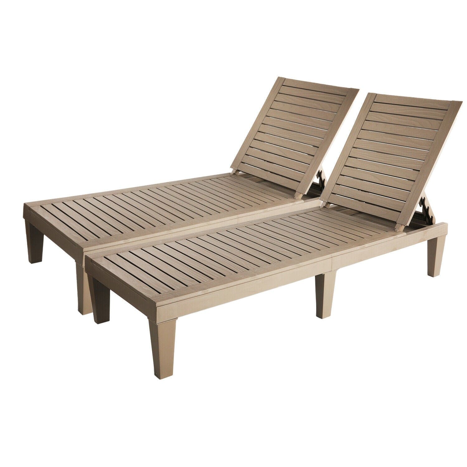 Luxury Folding Outdoor Chaise Lounge Chair 2 Pcs
