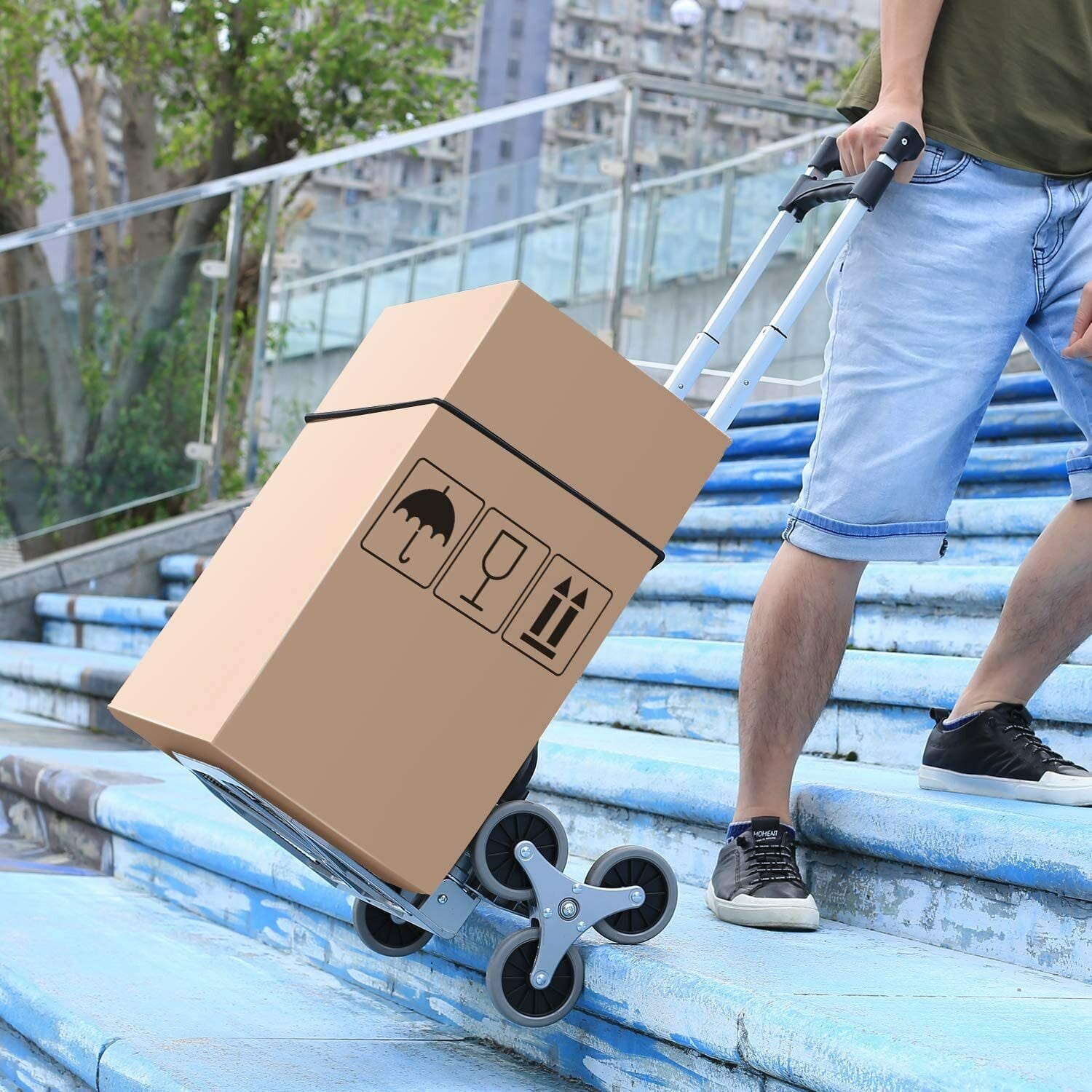 Heavy Duty Wheeled Stair Climbing Hand Truck Moving Dolly