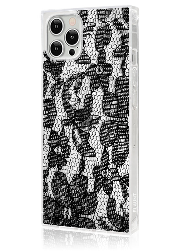 Black Lace SQUARE iPhone Case