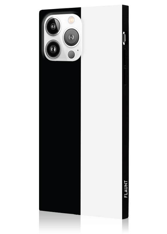 Black and White Colorblock SQUARE iPhone Case