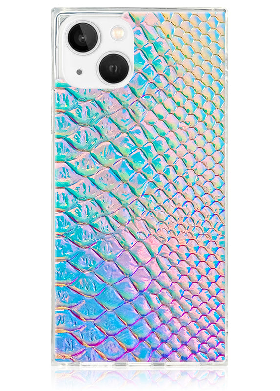 Iridescent Crocodile Faux Leather SQUARE iPhone Case