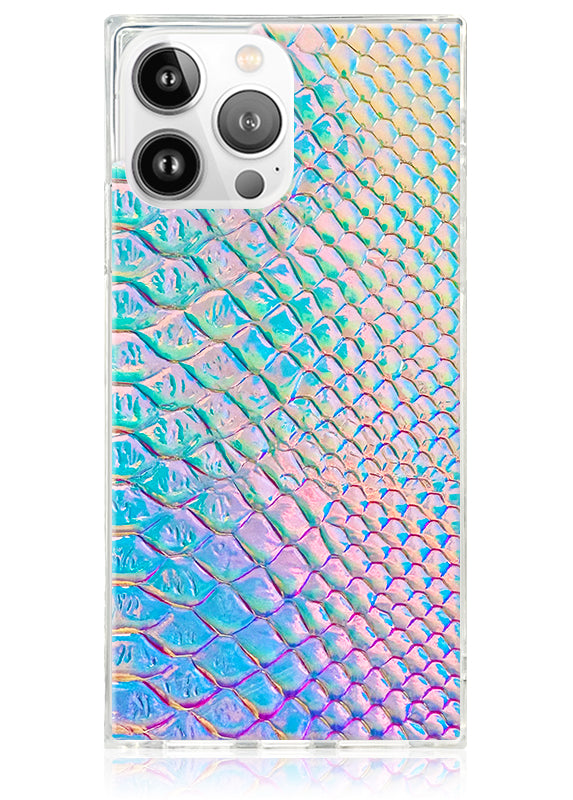 Iridescent Crocodile Faux Leather SQUARE iPhone Case