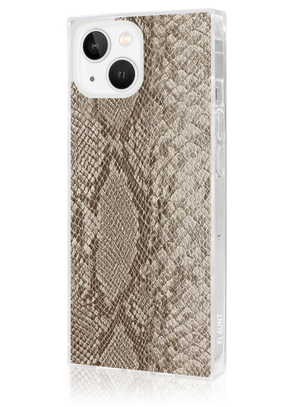 Nude Python Faux Leather SQUARE iPhone Case