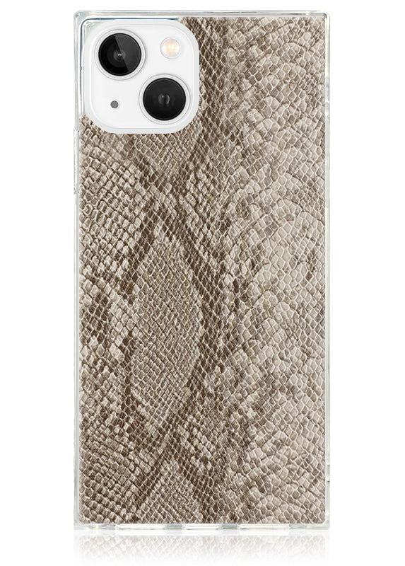 Nude Python Faux Leather SQUARE iPhone Case