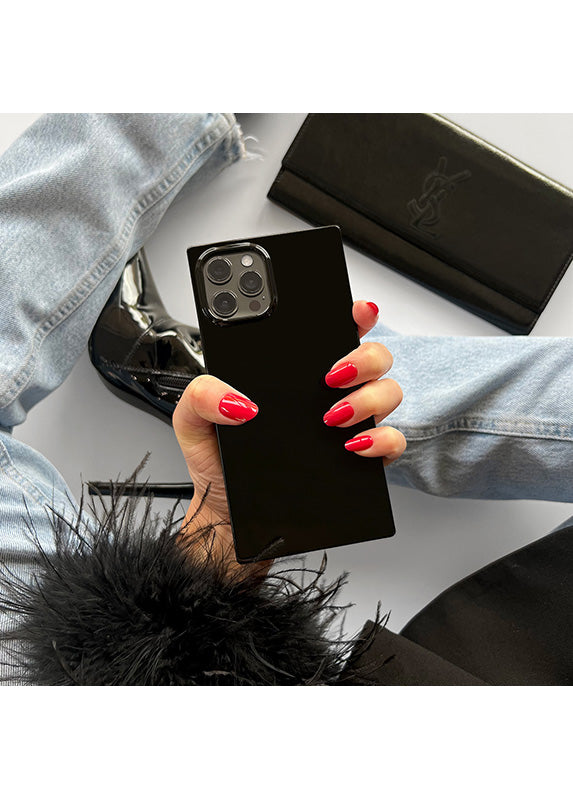 Black Patent SQUARE iPhone Case