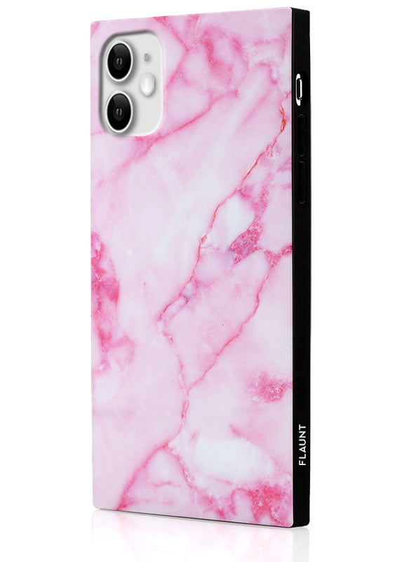 Pink Marble SQUARE iPhone Case