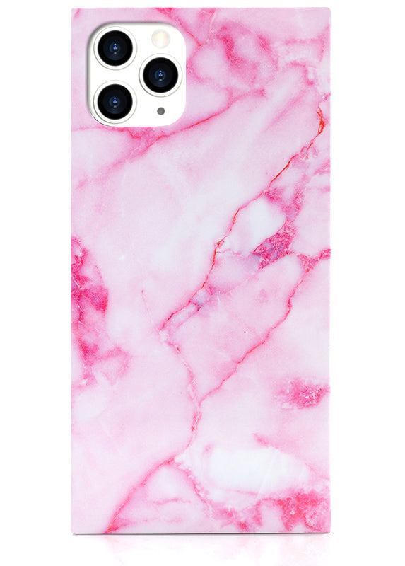 Pink Marble SQUARE iPhone Case