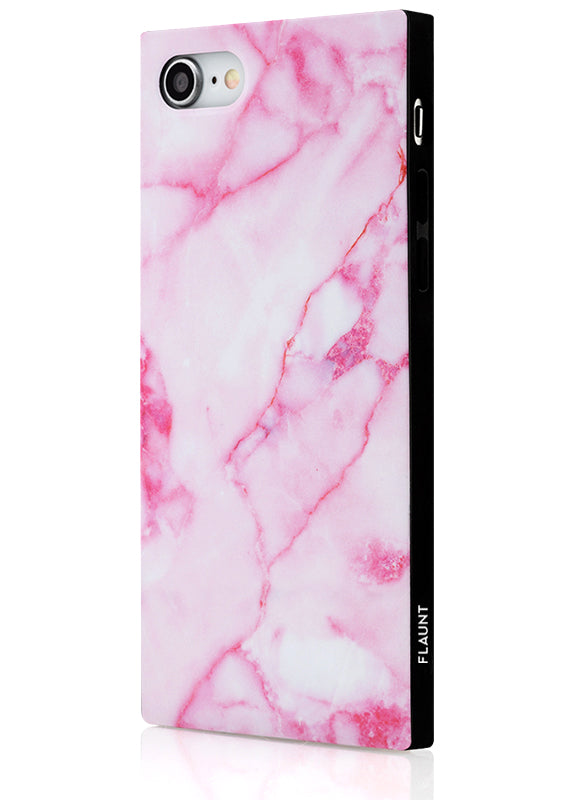 Pink Marble SQUARE iPhone Case