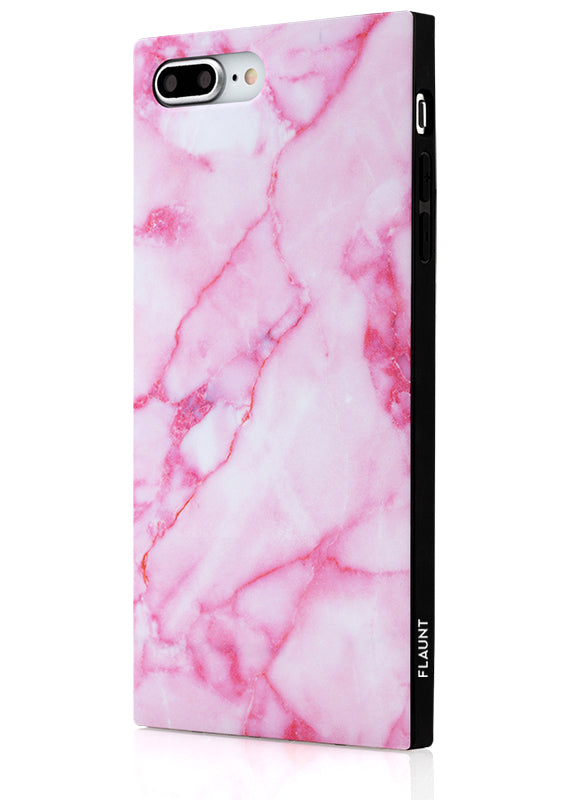 Pink Marble SQUARE iPhone Case