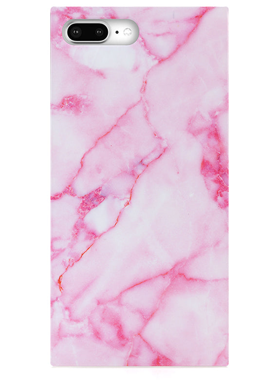 Pink Marble SQUARE iPhone Case