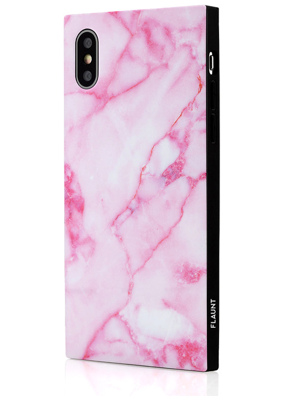 Pink Marble SQUARE iPhone Case