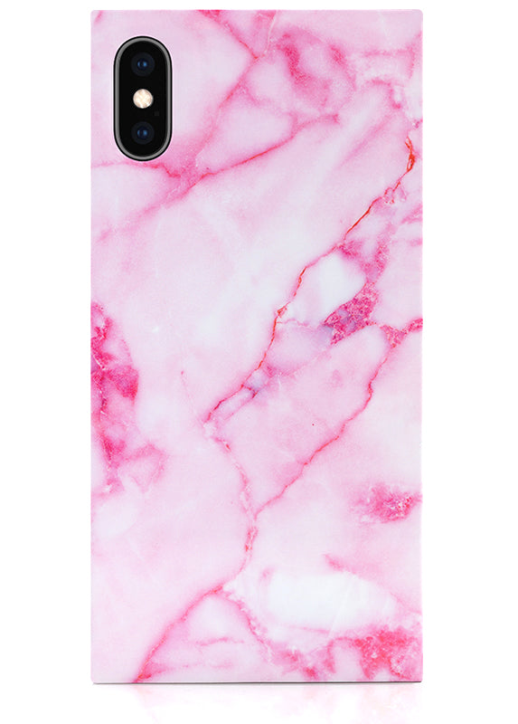 Pink Marble SQUARE iPhone Case