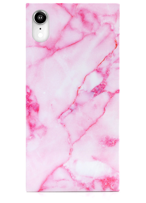 Pink Marble SQUARE iPhone Case