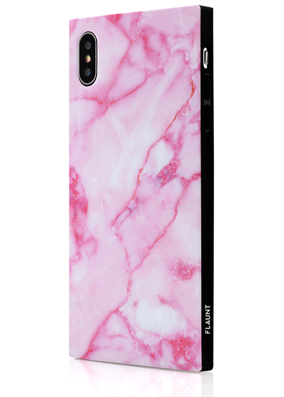 Pink Marble SQUARE iPhone Case