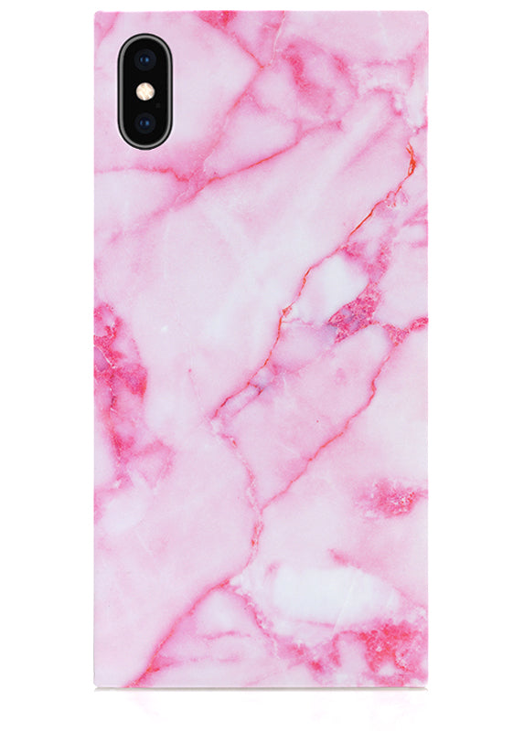 Pink Marble SQUARE iPhone Case