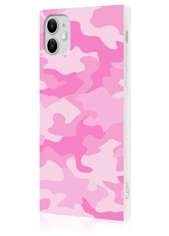 Matte Pink Camo SQUARE iPhone Case