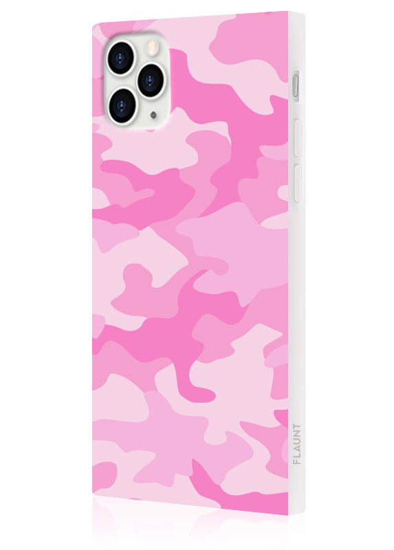 Matte Pink Camo SQUARE iPhone Case