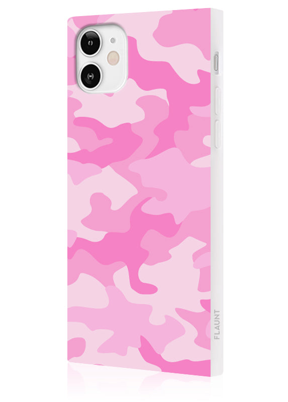 Matte Pink Camo SQUARE iPhone Case