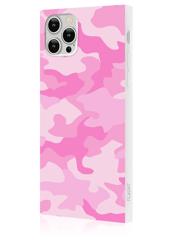 Matte Pink Camo SQUARE iPhone Case