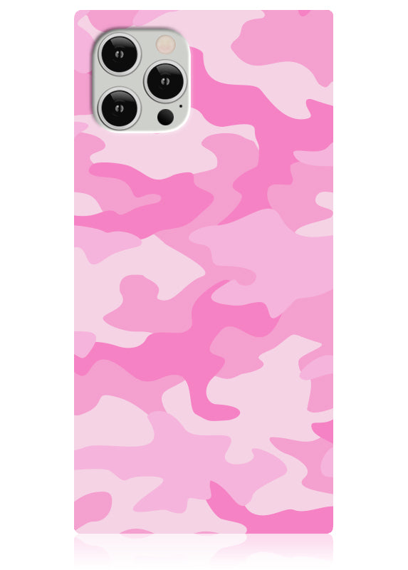 Matte Pink Camo SQUARE iPhone Case