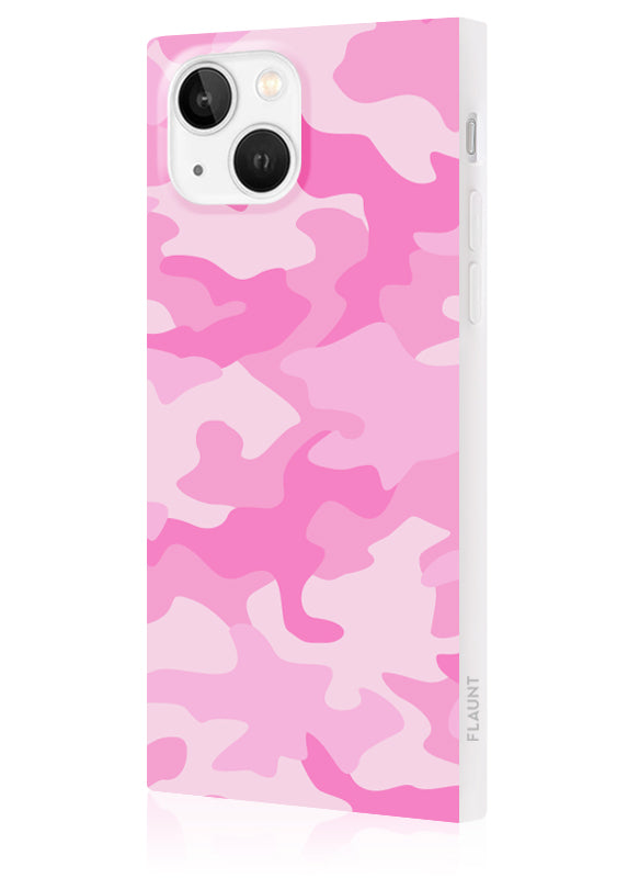 Matte Pink Camo SQUARE iPhone Case