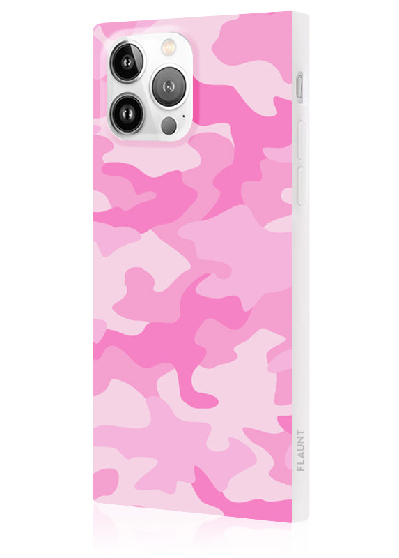 Matte Pink Camo SQUARE iPhone Case