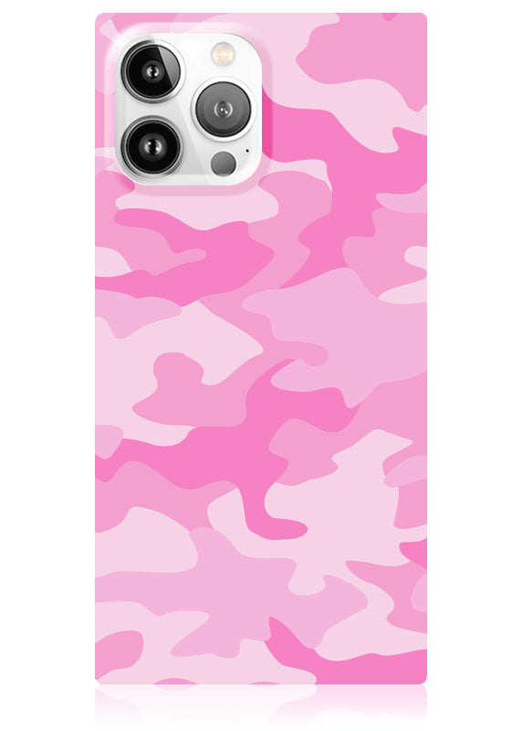 Matte Pink Camo SQUARE iPhone Case