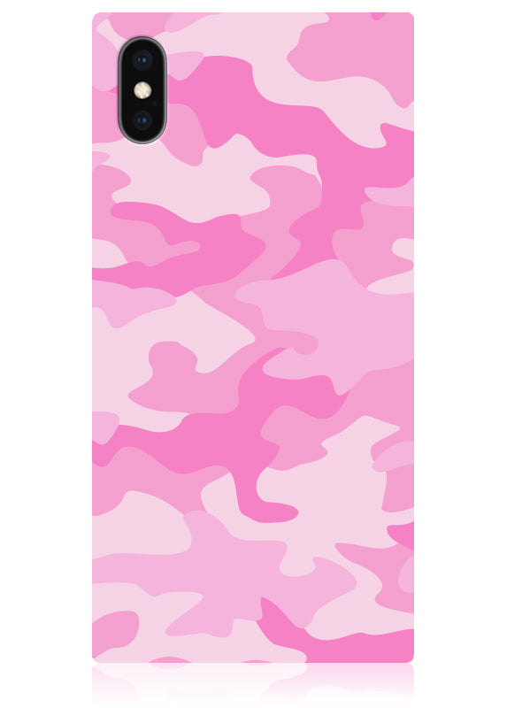 Matte Pink Camo SQUARE iPhone Case