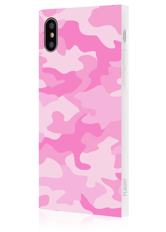 Matte Pink Camo SQUARE iPhone Case