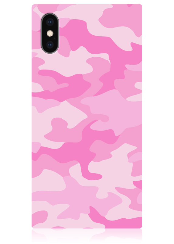 Matte Pink Camo SQUARE iPhone Case