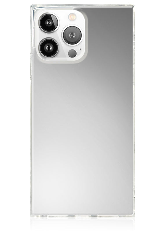 Metallic Silver Mirror SQUARE iPhone Case