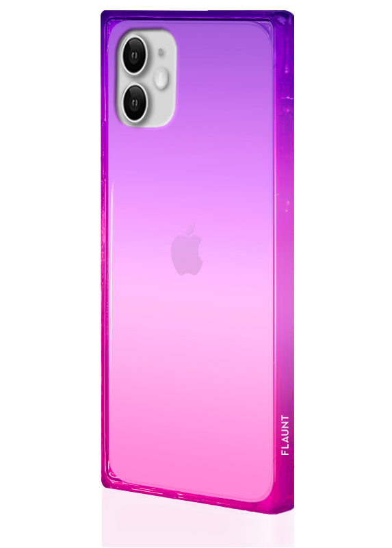 Pink Purple Clear Ombre SQUARE iPhone Case