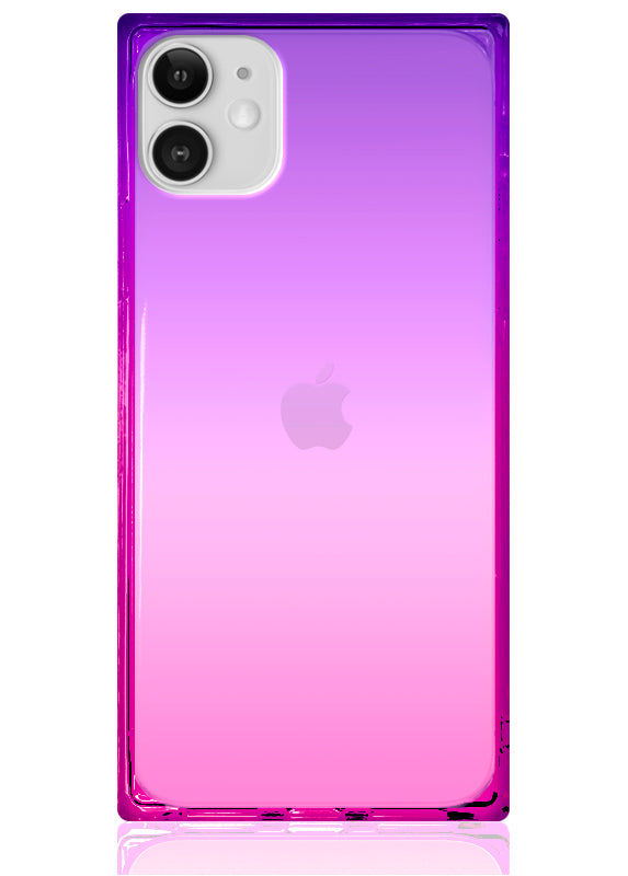 Pink Purple Clear Ombre SQUARE iPhone Case