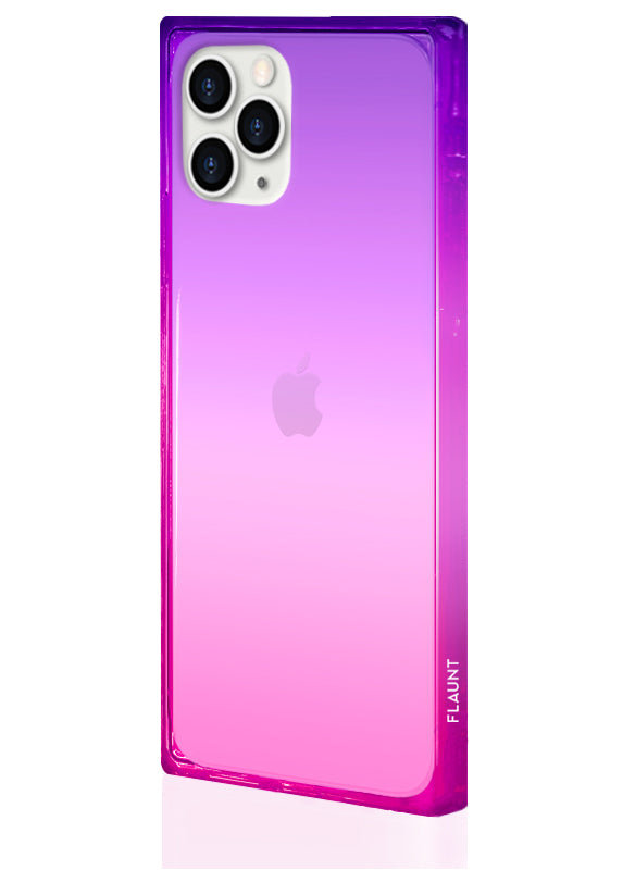 Pink Purple Clear Ombre SQUARE iPhone Case