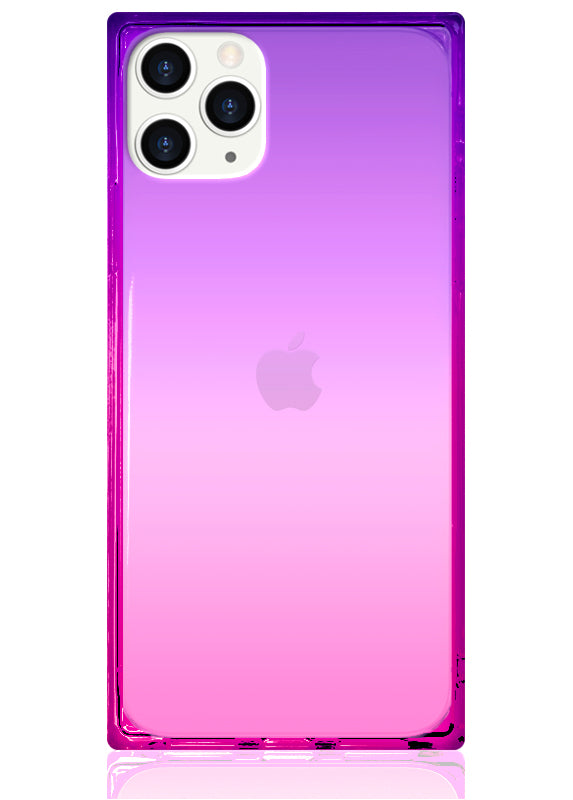 Pink Purple Clear Ombre SQUARE iPhone Case