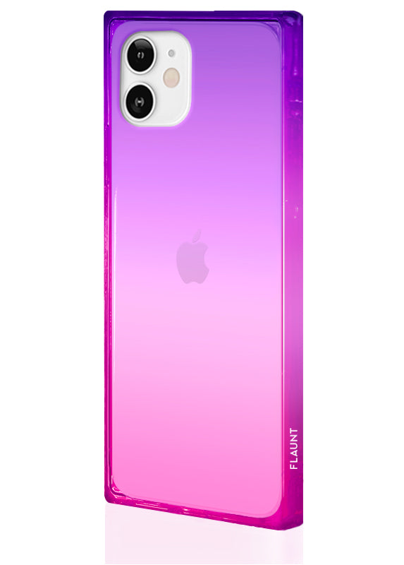 Pink Purple Clear Ombre SQUARE iPhone Case