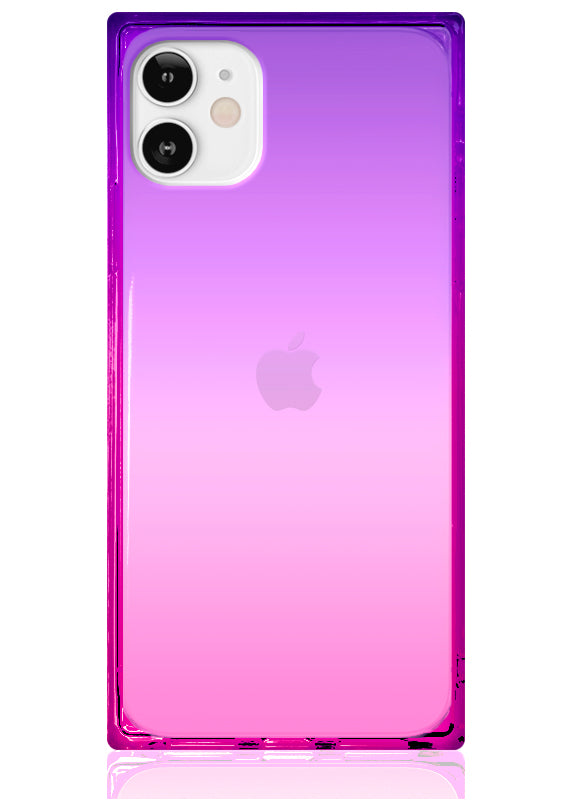 Pink Purple Clear Ombre SQUARE iPhone Case