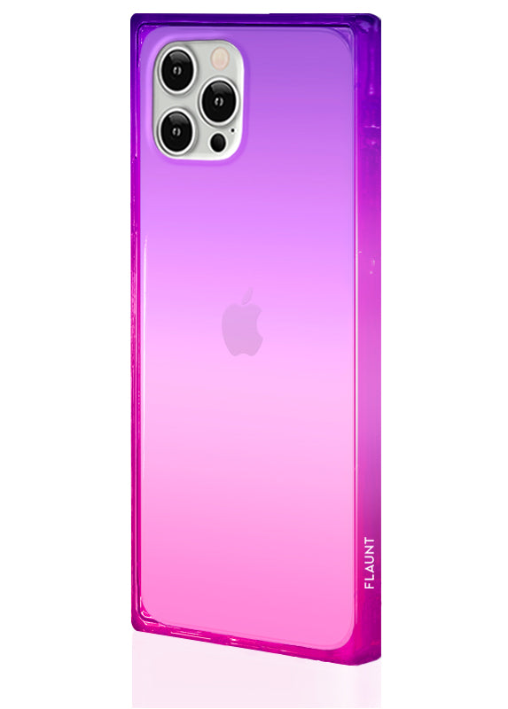 Pink Purple Clear Ombre SQUARE iPhone Case