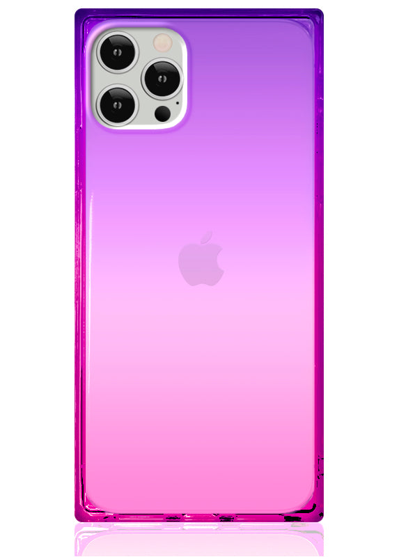 Pink Purple Clear Ombre SQUARE iPhone Case