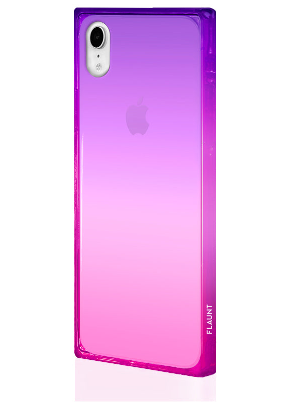 Pink Purple Clear Ombre SQUARE iPhone Case